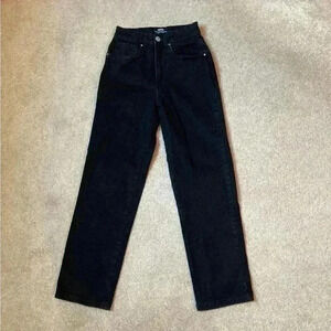 Cotton on stretch straight leg black high rise jeans in size 4